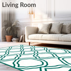 Trellis Patterned Overlay Rug