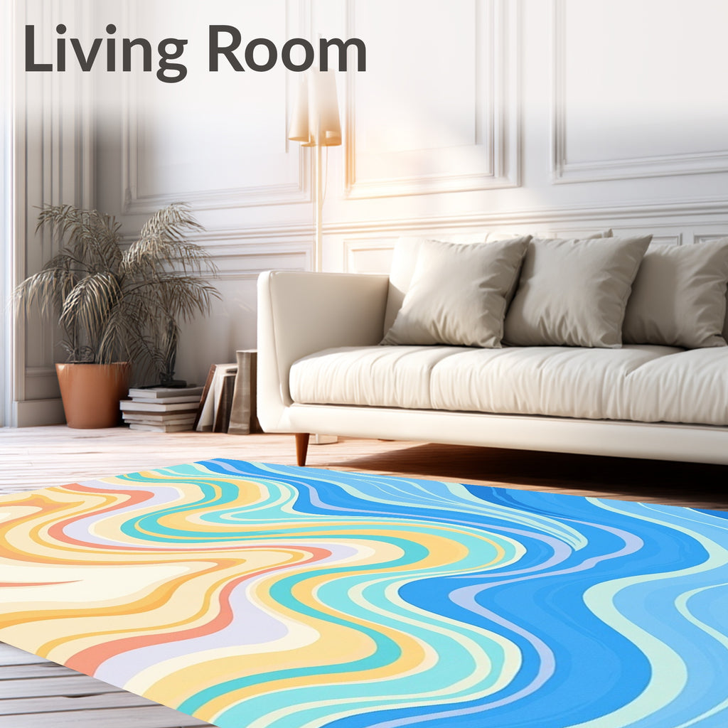 Abstract Marbled Swirl Pattern Rug