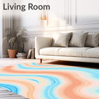 Pastel Wavy Swirl Design Rug