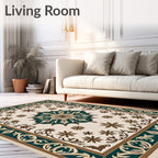 Classic Floral Medallion Border Rug