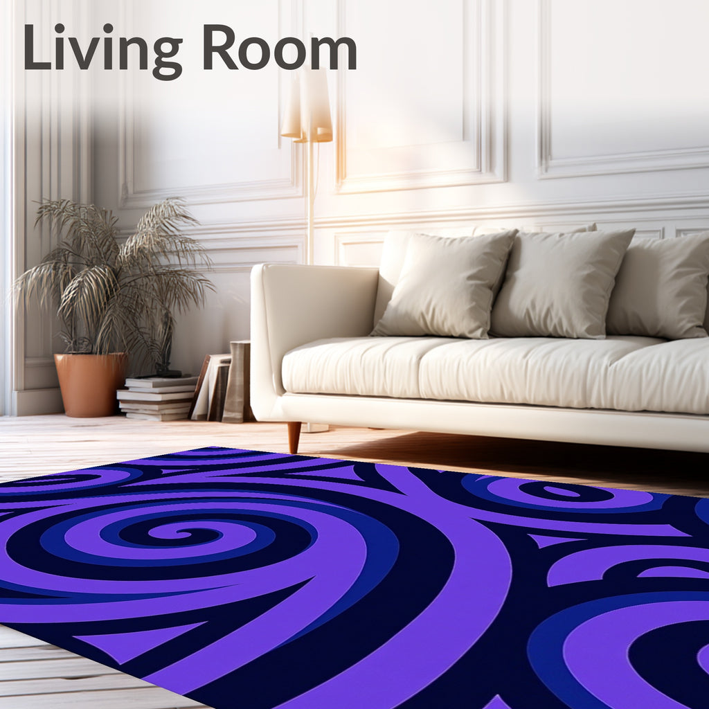 Purple Blue Swirl Pattern Rug