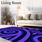 Purple Blue Swirl Pattern Rug