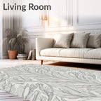 Feather Fan Pattern Delicate Lines Rug