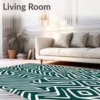 Abstract Geometric Maze Pattern Rug