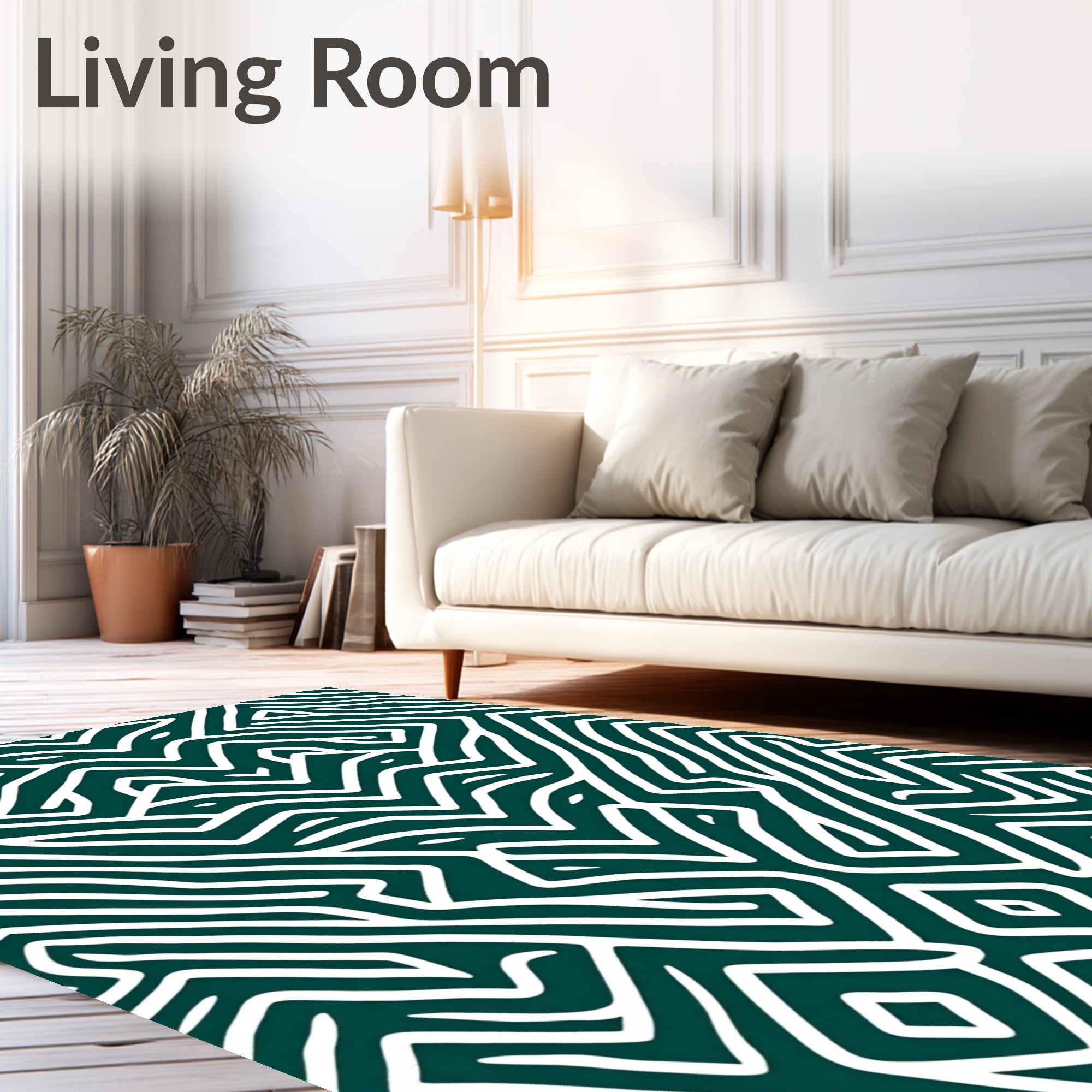 Abstract Geometric Maze Pattern Rug