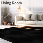 Dark Wavy Contour Abstract Rug