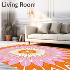 Vibrant Floral Mandala Pattern Rug