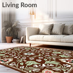 Ornate Floral Vines Detailed Rug