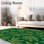 Emerald Golden Leaf Branches Rug