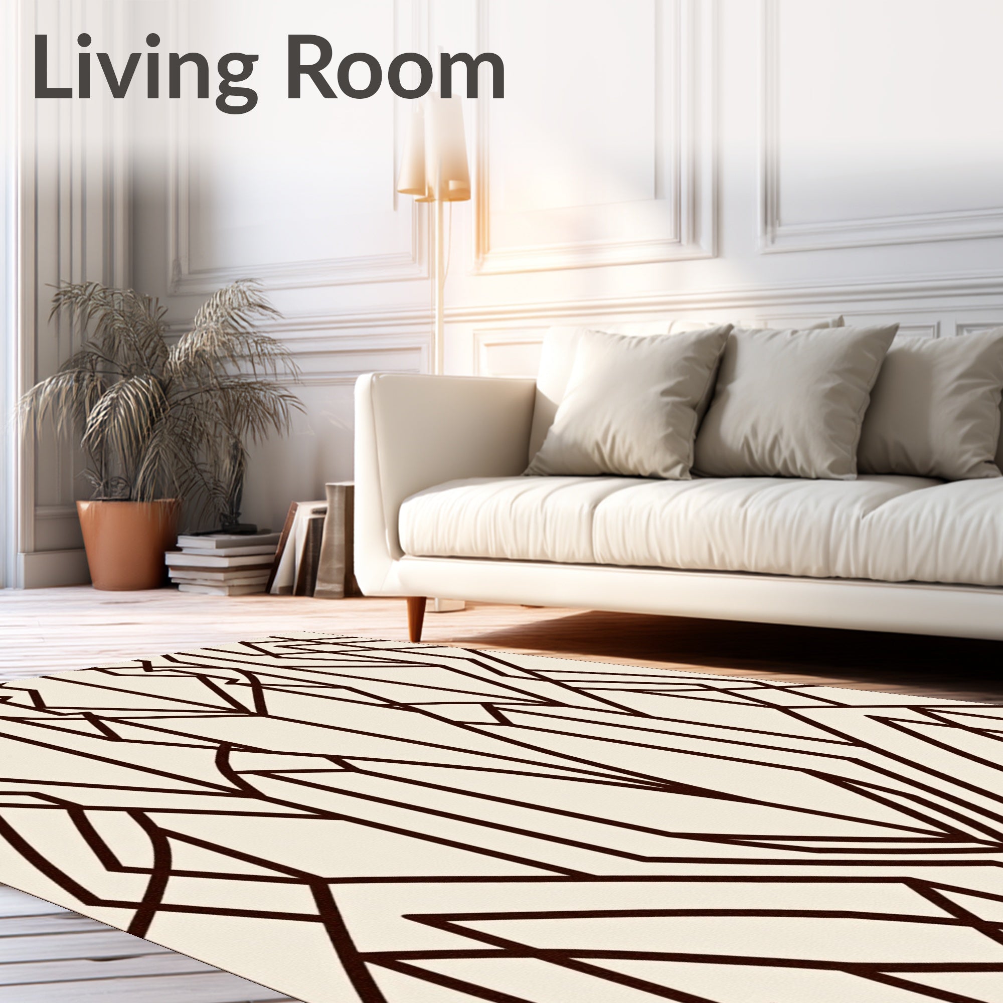Art Deco Geometric Outline Design Rug
