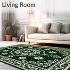 Elegant Floral Medallion Border Design Rug