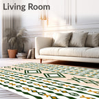 Geometric Diamond Floral Pattern Rug