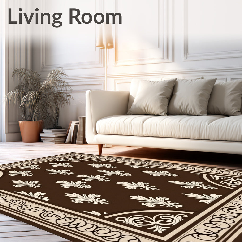 Classic Fleur-de-lis Pattern Rug