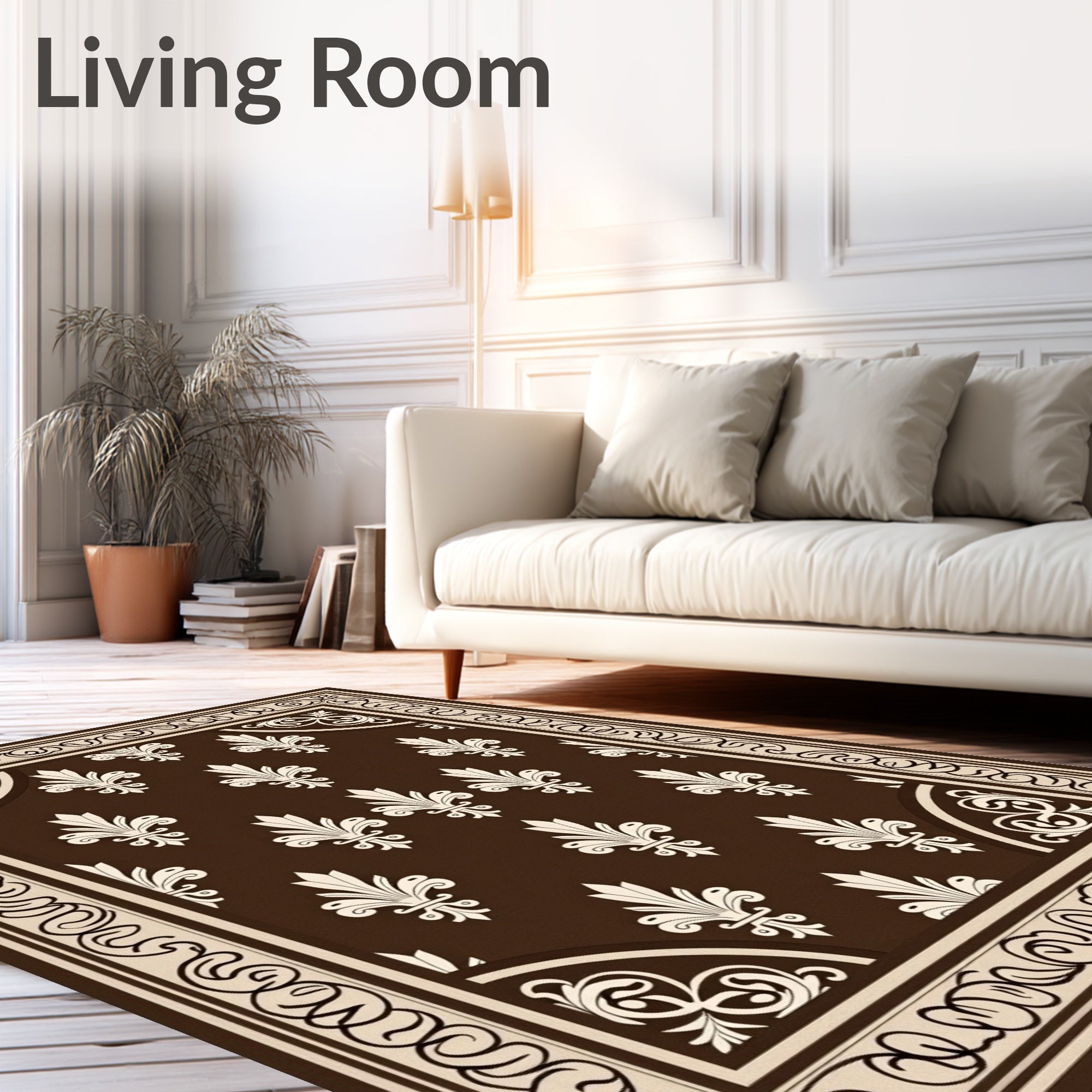 Classic Fleur-de-lis Pattern Rug