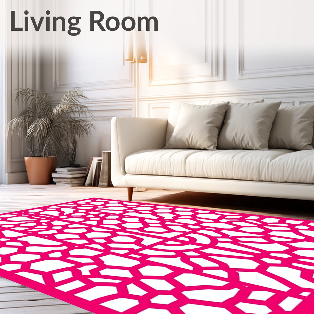 Modern Geometric Lattice Abstract Pattern Rug