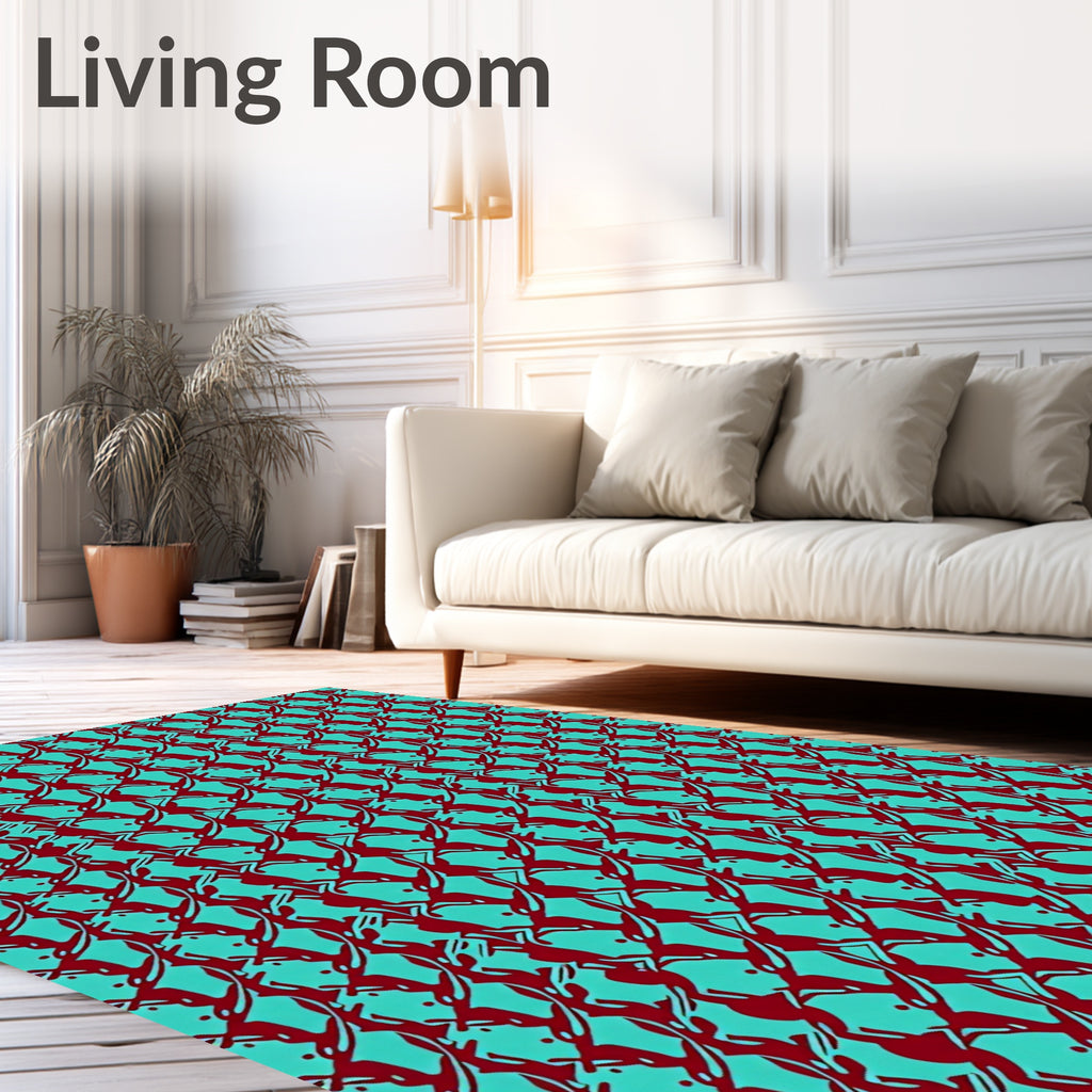 Abstract Chainmail Geometric Pattern Rug