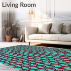 Abstract Chainmail Geometric Pattern Rug