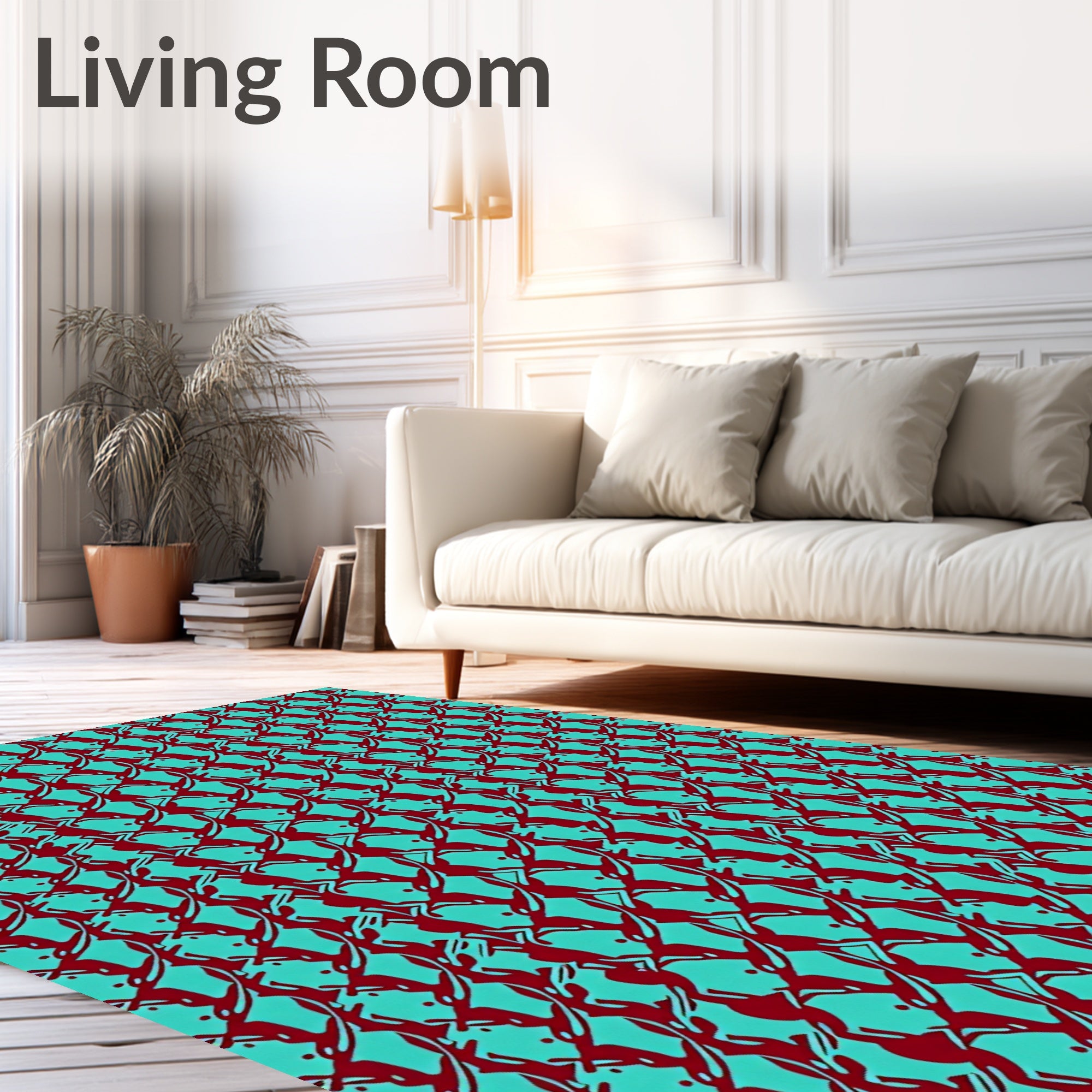 Abstract Chainmail Geometric Pattern Rug