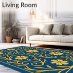 Art Nouveau Floral Scrollwork Design Rug