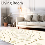 Abstract Organic Wavy Contour Pattern Rug
