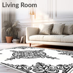 Ornate Filigree Floral Mandala Rug