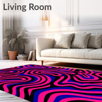 Vibrant Swirl Stripe Pattern Rug