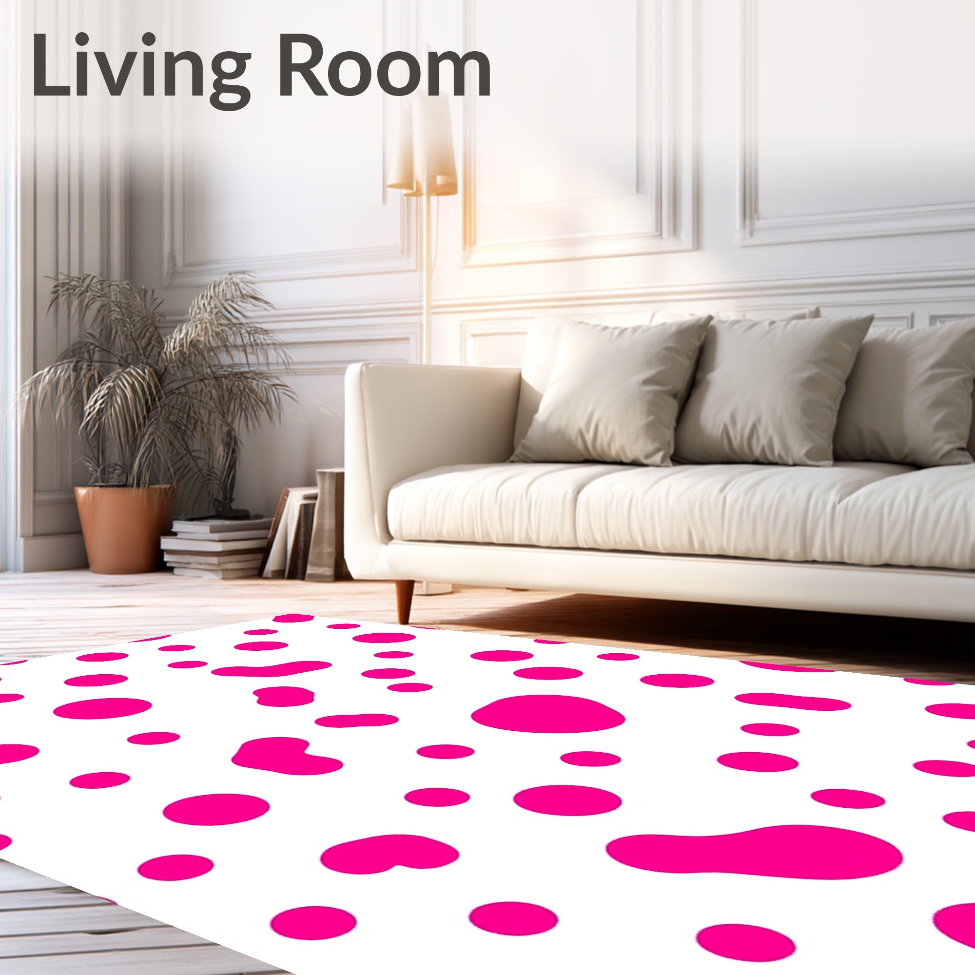 Bold Pink Spot Pattern Design Rug