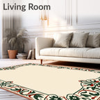 Ornate Floral Border Rug