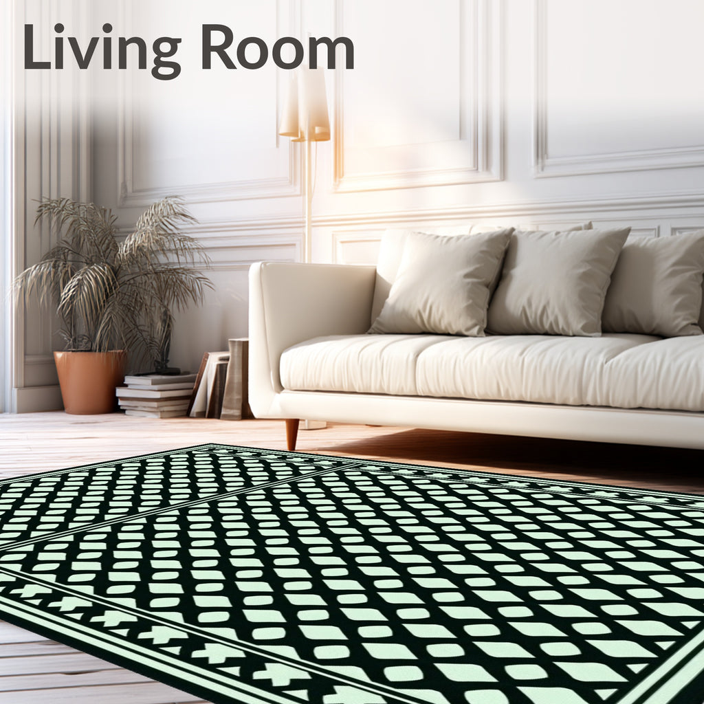 Geometric Lattice Patterned Rug