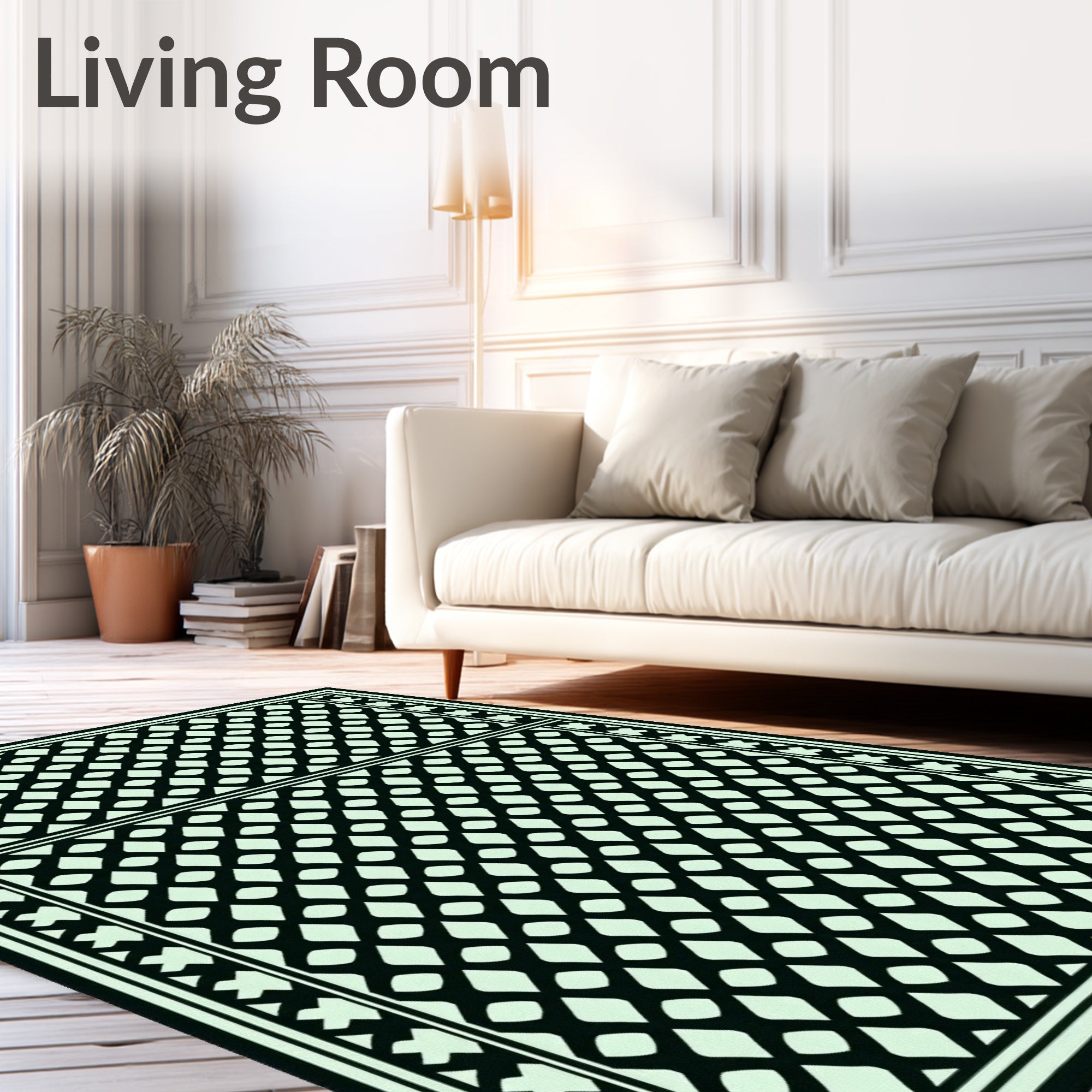 Geometric Lattice Patterned Rug