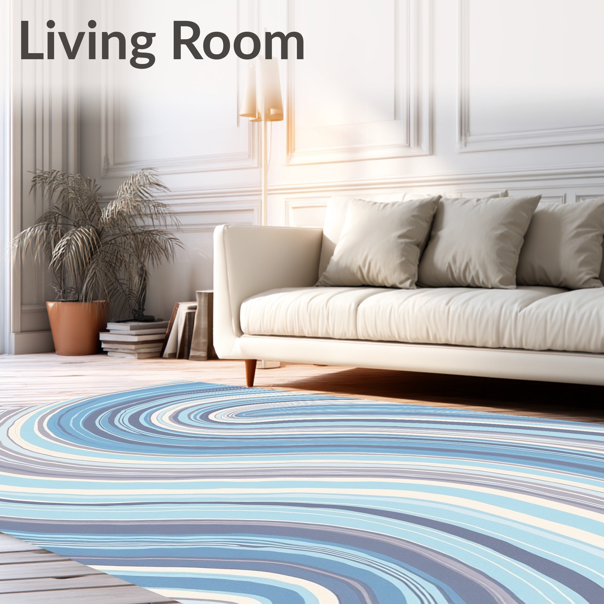Swirl Pattern in Cool Tones Rug