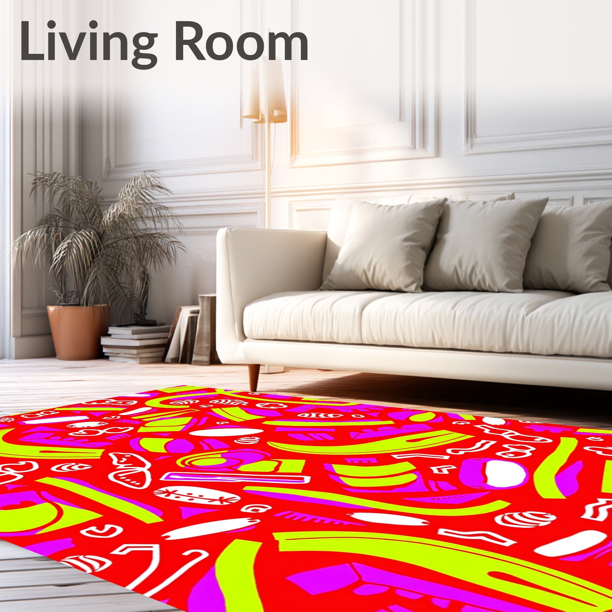 Abstract Neo-Expressionist Mixed Shapes Rug