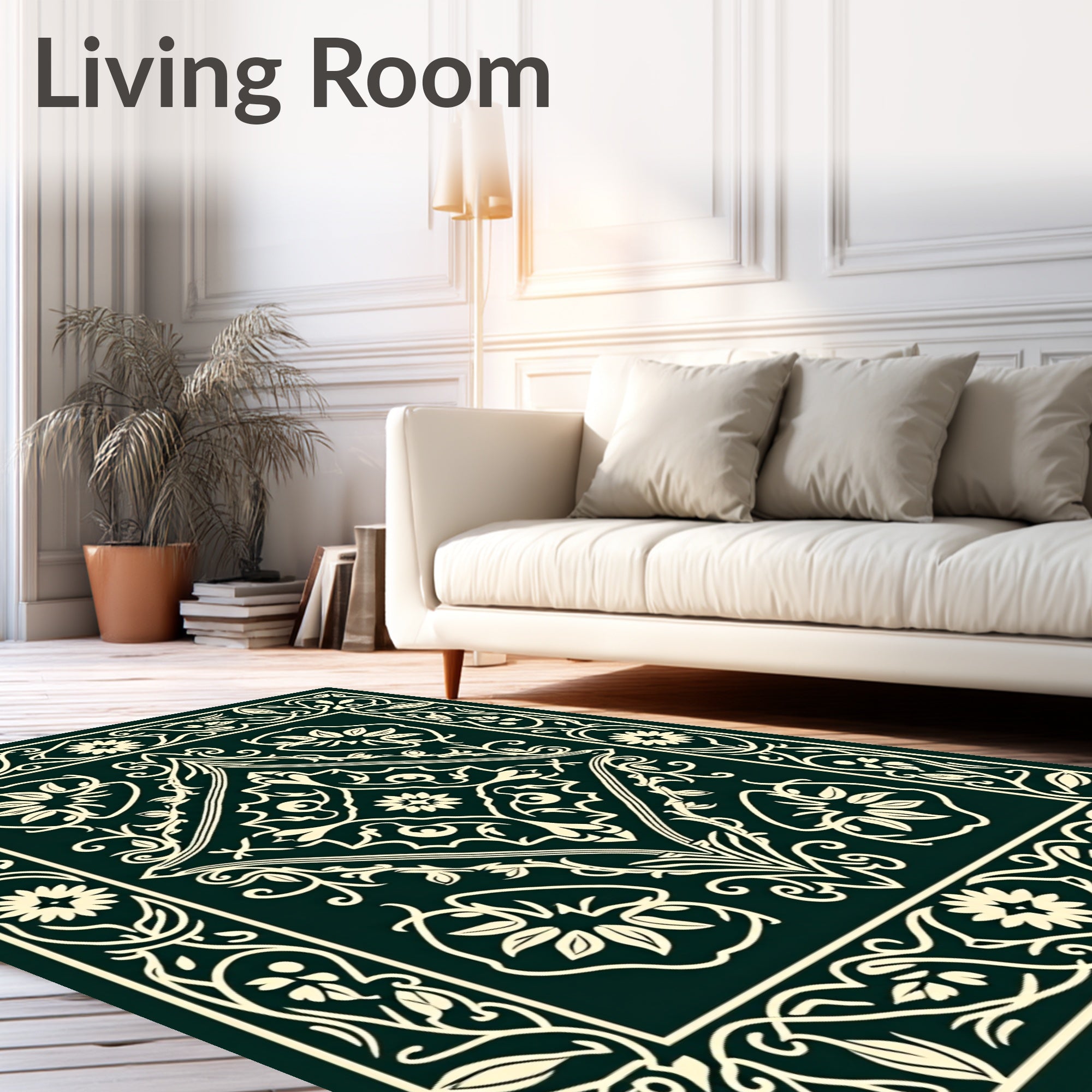 Ornate Floral Vine Decorative Rug