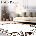 Elaborate Floral Scrollwork Accent Rug