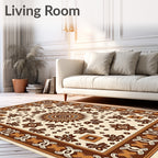 Warm Tones Sunburst Floral Pattern Rug