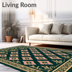 Ornate Floral Pink Diamond Pattern Rug