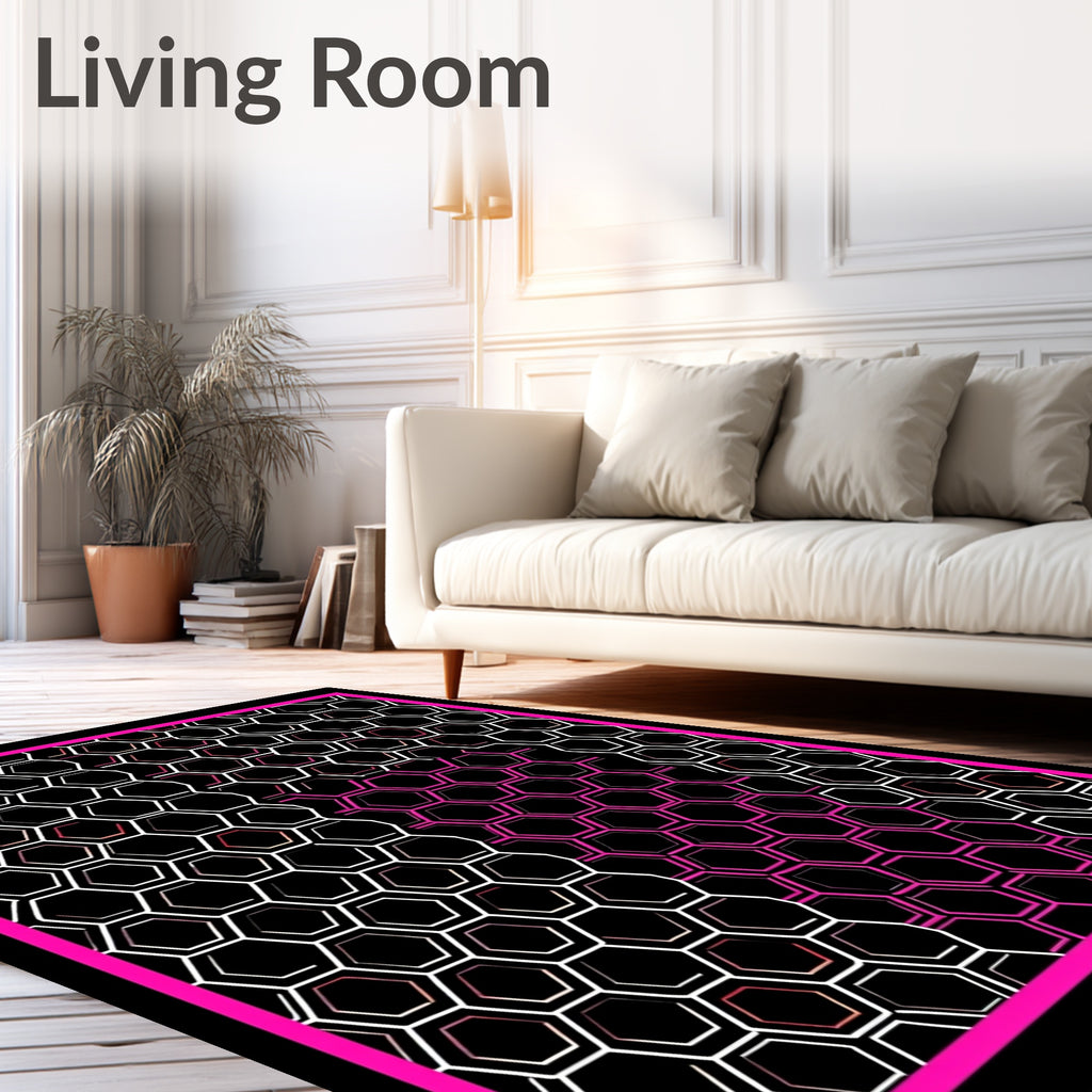 Modern Geometric Hexagonal Pattern Rug