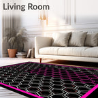 Modern Geometric Hexagonal Pattern Rug