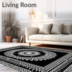 Radial Sunburst With Intricate Border Design Rug
