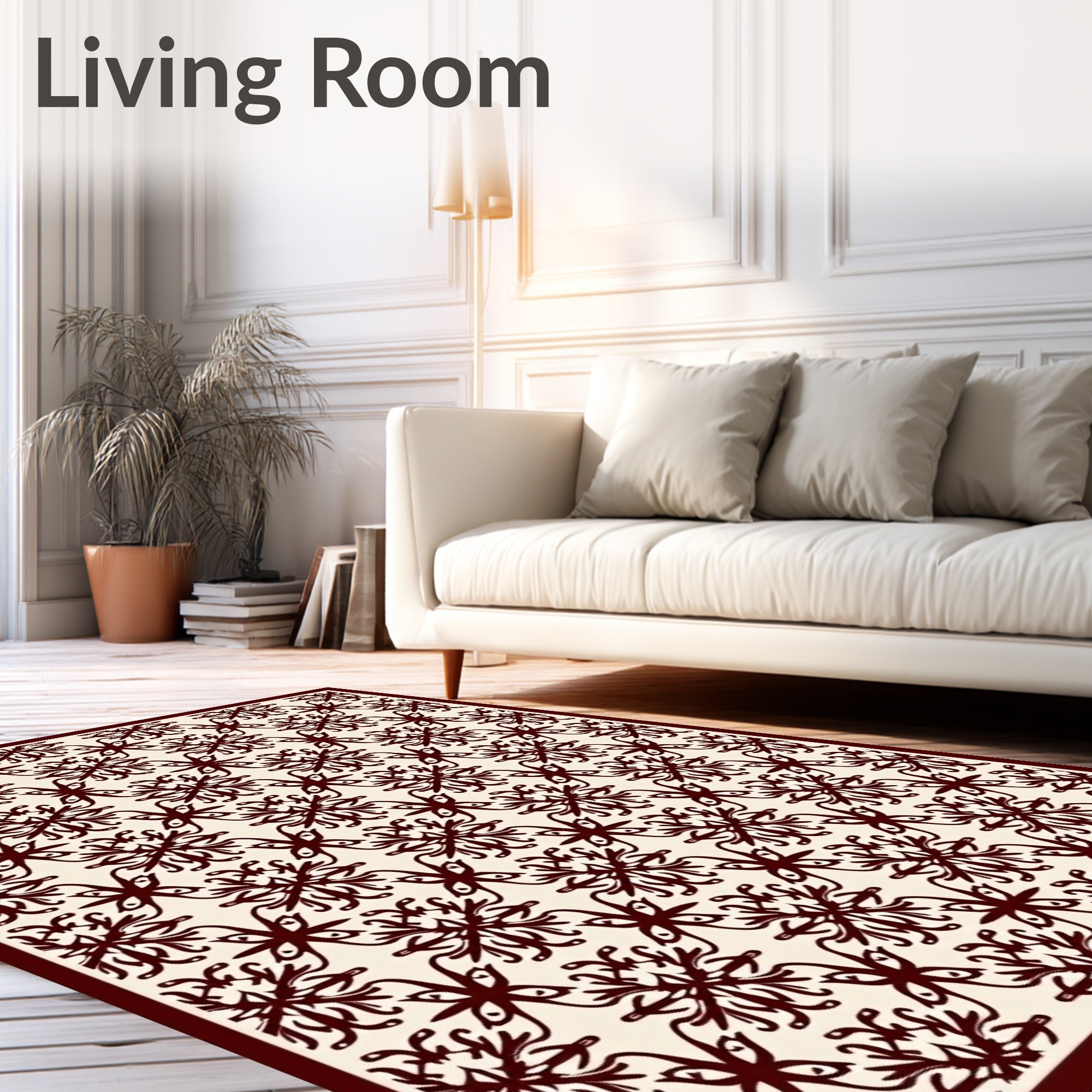 Vine Scroll Traditional Pattern Rug