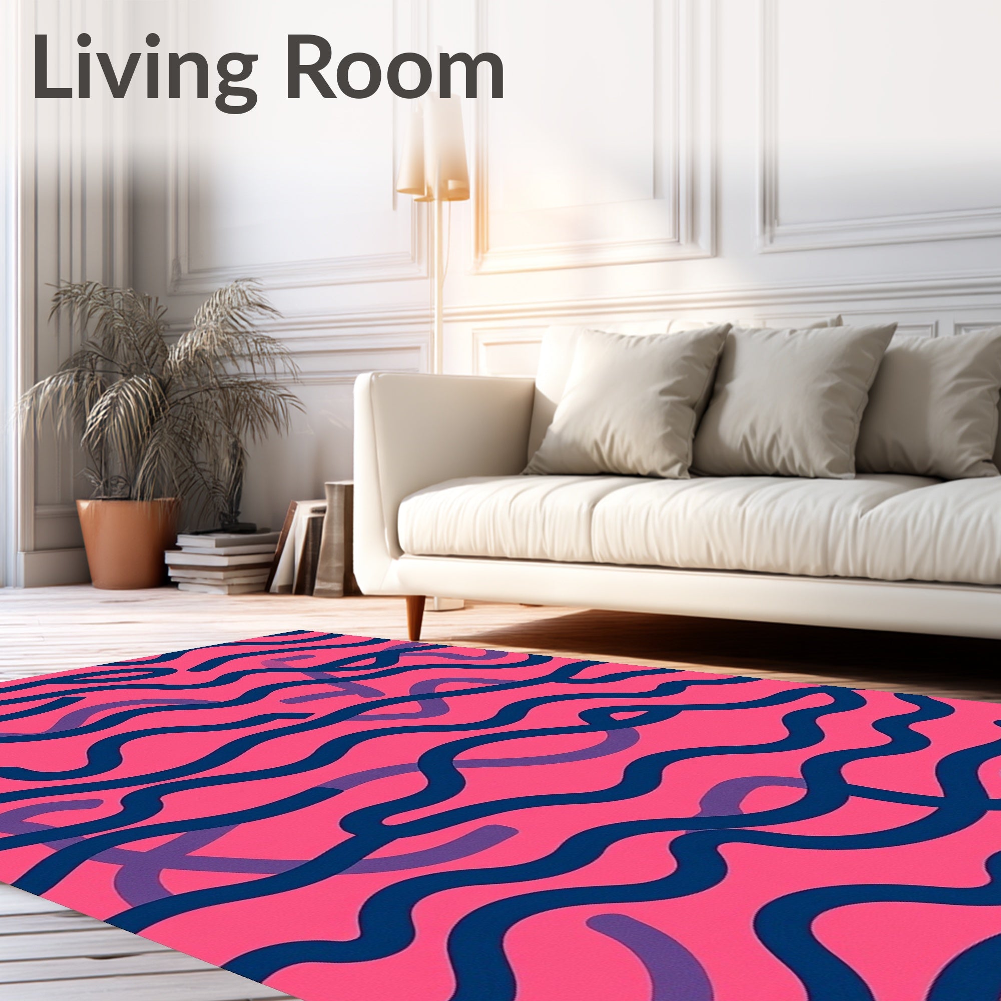 Wavy Blue And Purple Lines Rug