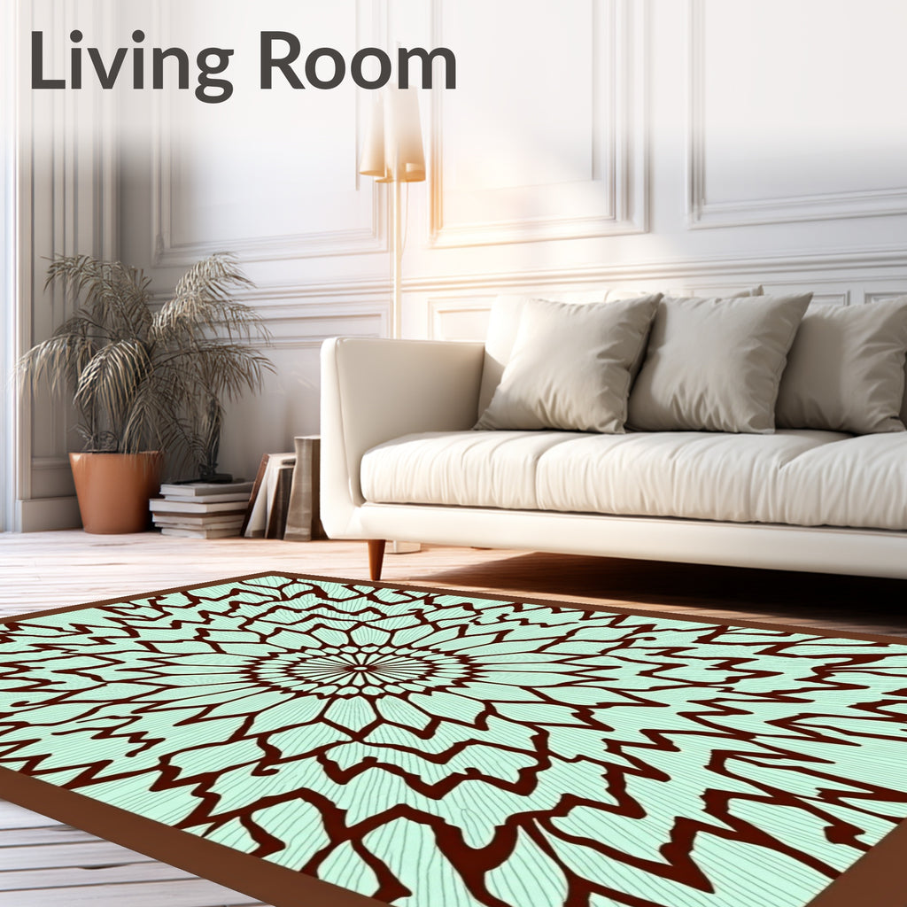 Radiating Petal Swirl Graphic Rug