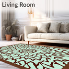 Radiating Petal Swirl Graphic Rug