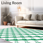 Green Curvy Lattice Pattern Rug