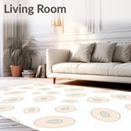 Pale Peach Abstract Ovals Scattered Rug