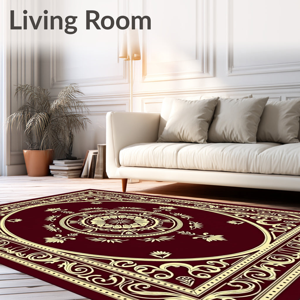 Ornate Floral Mandala Design Rug