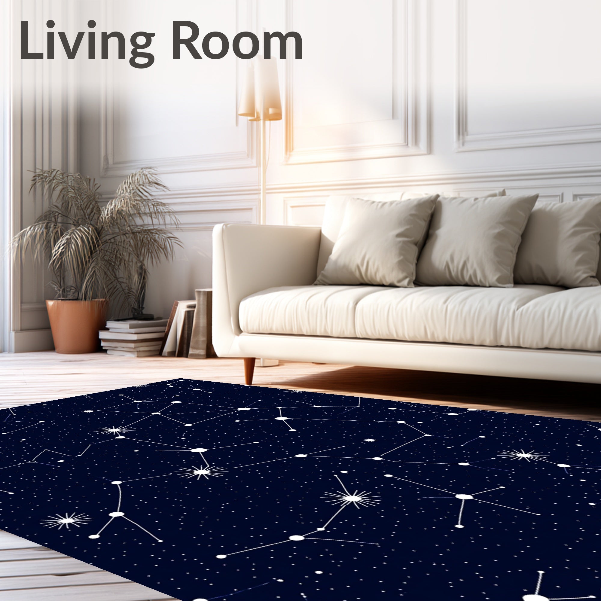Celestial Star Constellation Pattern Rug