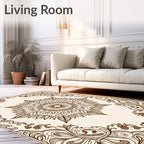 Intricate Floral Medallion Border Design Rug