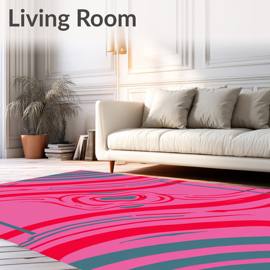 Bold Swirls Lines Abstract Rug