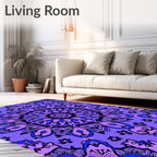 Intricate Mandala Patterned Violet Rug
